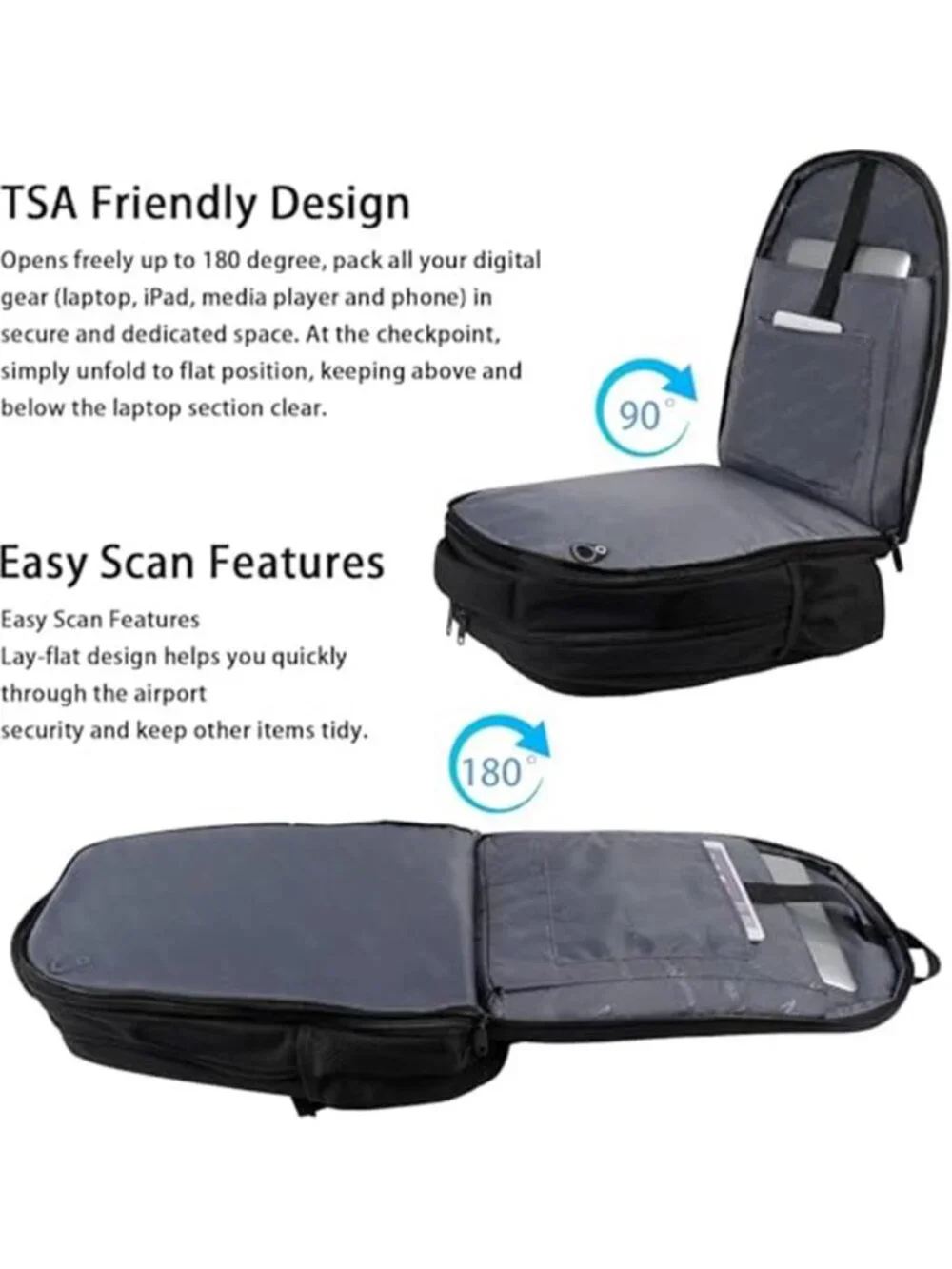 Travel Backpack TSA Expandable 17 Inch Laptop Carry On Anti Theft Waterproof